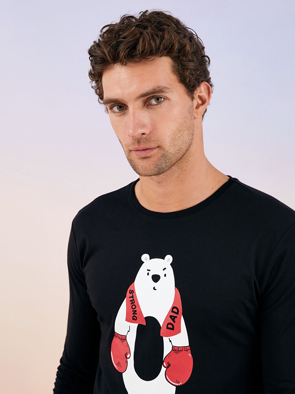 Kırmızı Standart Kalıp Baskılı Erkek Pijama Takımı-5