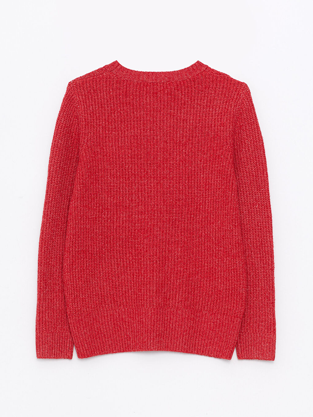 Crew Neck Self Patterned Long Sleeve Women's Knitwear Sweater-5