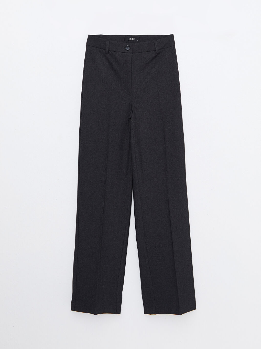 Antrasit Kadın Standart Fit Düz Pantolon-5