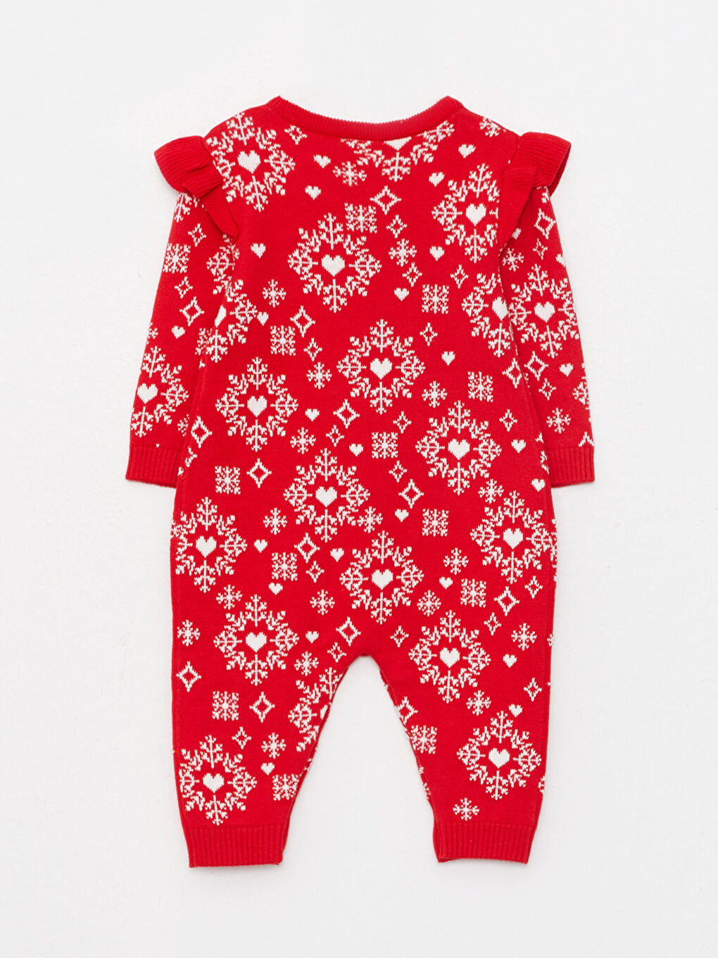 LCW baby Crew Neck Long Sleeve Printed Cotton Baby Girl Jumpsuit -W2AS56Z1-LTQ