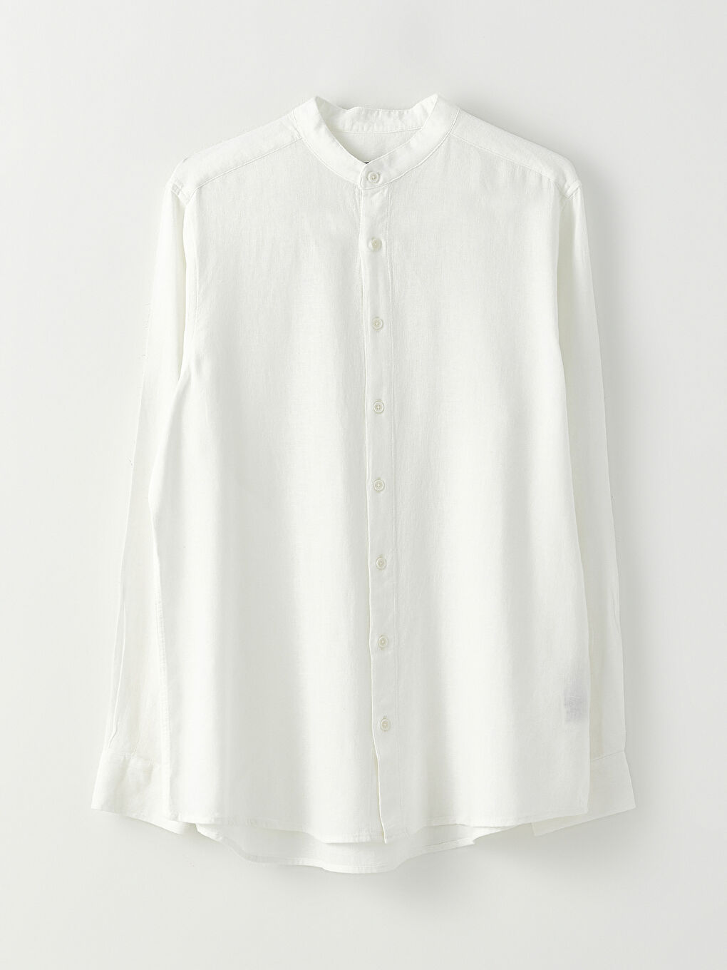 Ekru Regular Fit Hakim Yaka Uzun Kollu Erkek Gömlek-5