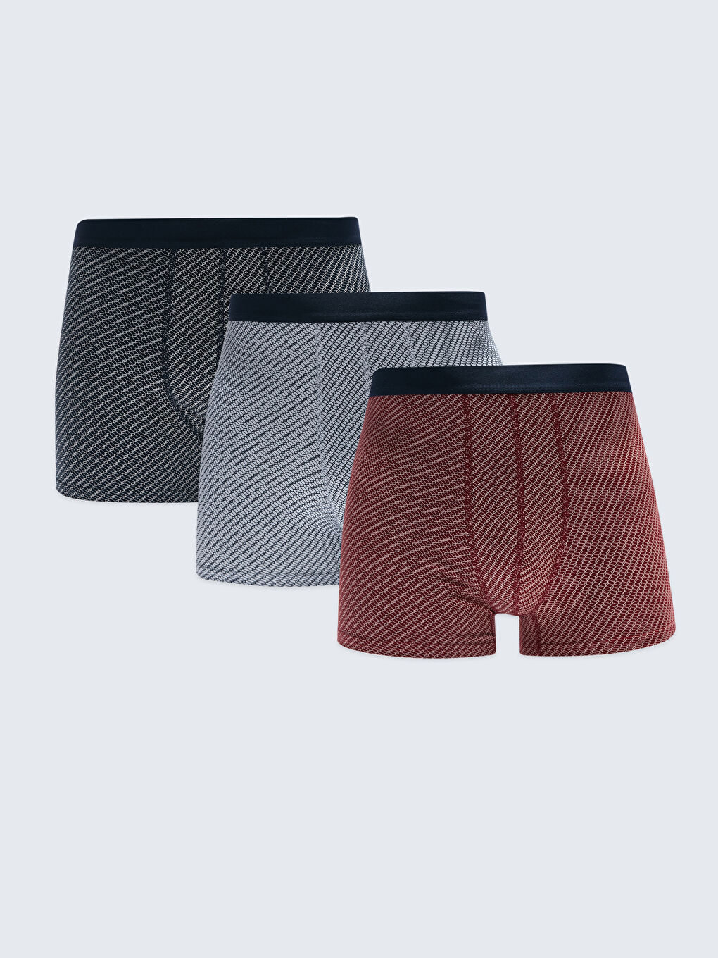 Bordo Standart Kalıp Pamuklu Esnek Erkek Boxer 3'lü