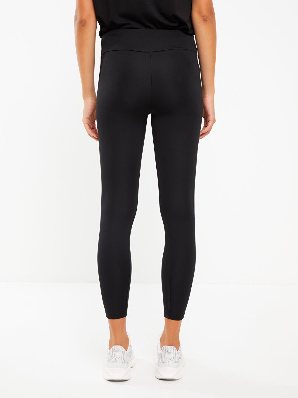 Women's Elasticated Waist Plain Leggings-4