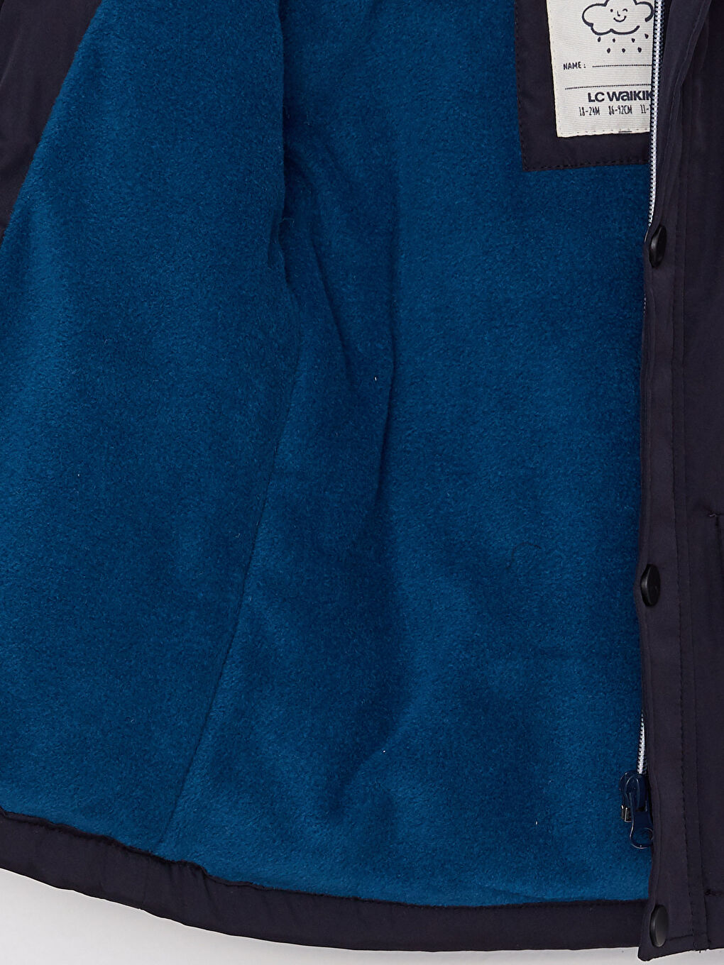 Lacivert Kapüşonlu Uzun Kollu Basic Erkek Bebek Mont-2