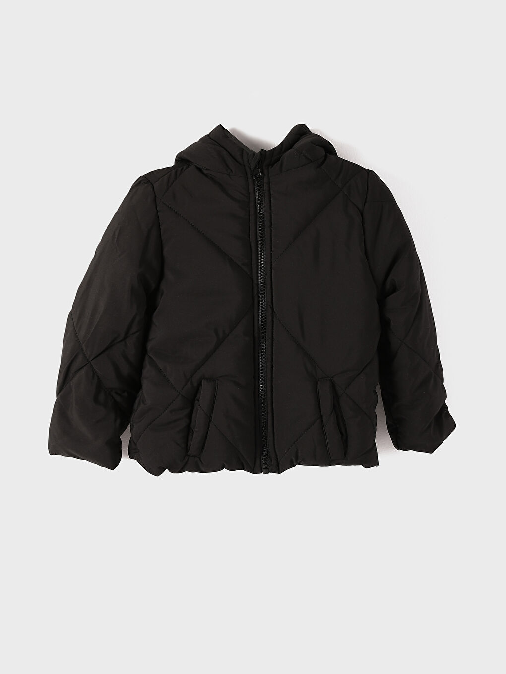 Kapüşonlu Uzun Kollu Basic Erkek Bebek Mont