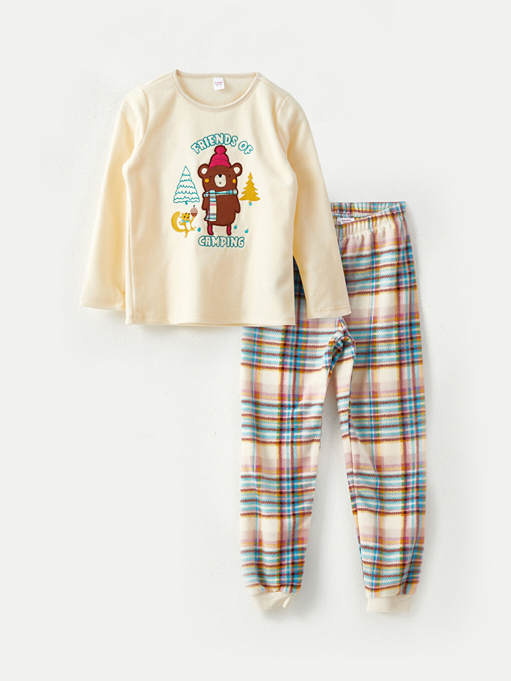 LCW Kids Crew Neck Embroidered Long Sleeve Polar Boys' Pyjama Set -W2AT38Z4-FRQ