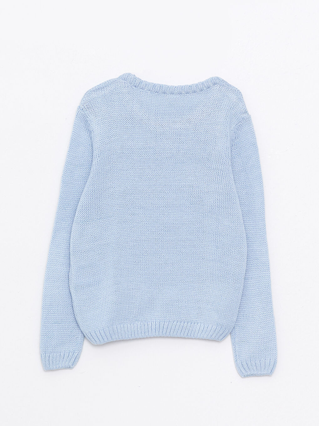 Crew Neck Embroidered Long Sleeve Girls' Knitwear Sweater-1