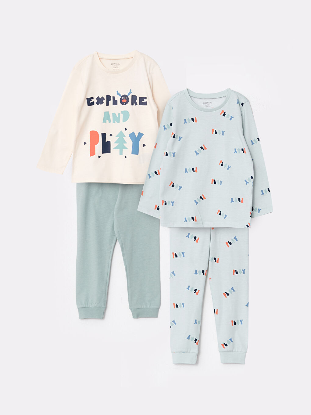 Ensemble de pyjama bébé garçon imprimé à manches longues col rond lot de 2