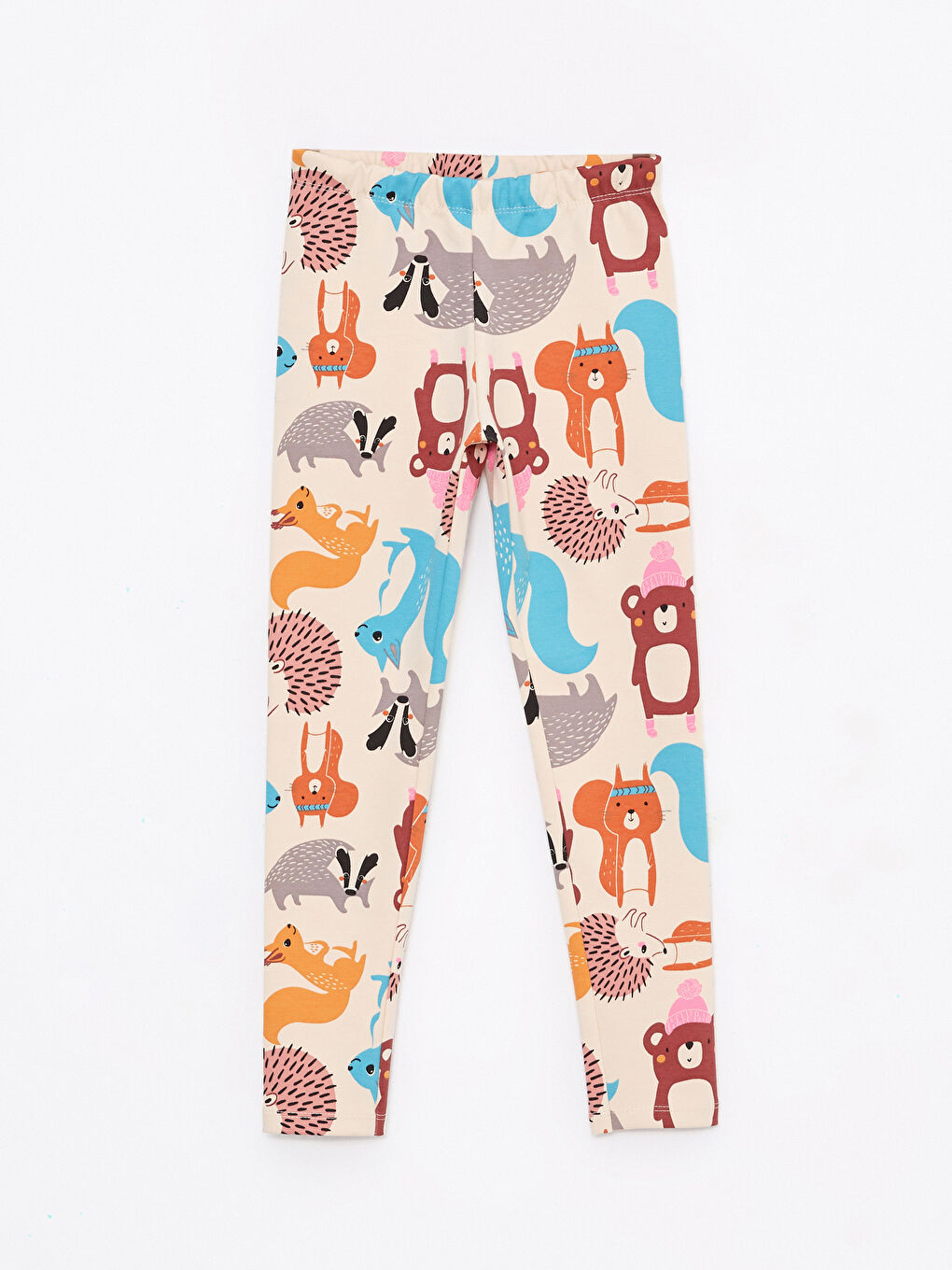 LCW Kids Crew Neck Printed Long Sleeve Girls' Pyjama Set -W2AT96Z4-FKF