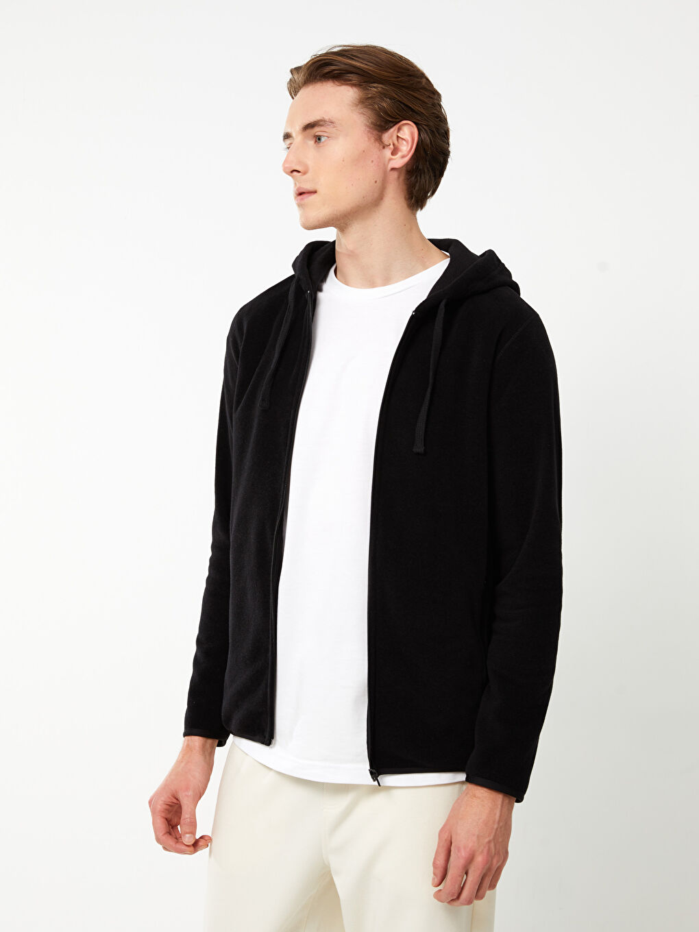 Relaxed Fit Hooded Long Sleeve Men's Sports Cardigan-1