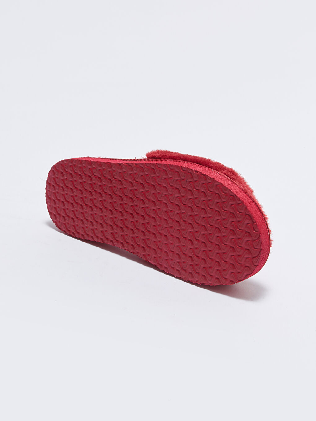 Bordo Tek Bantlı Pelüş Kadın Ev Terliği-4