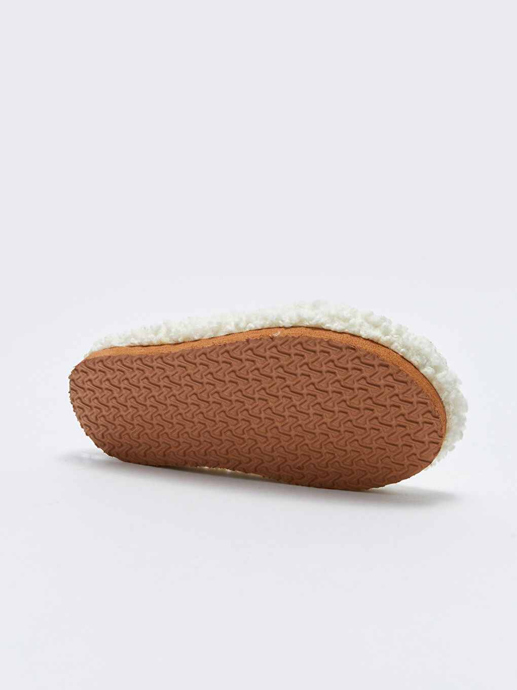 Ekru Çapraz Bantlı Pelüş Kadın Ev Terliği-3