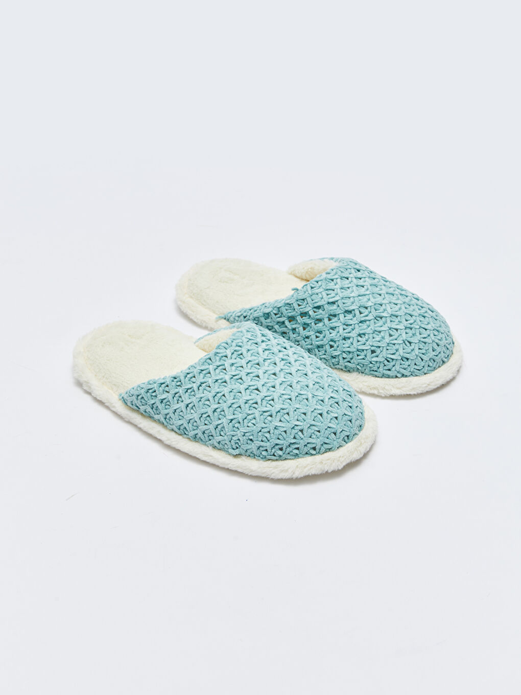 Yeşil Kendinden Desenli Kadın Ev Terliği