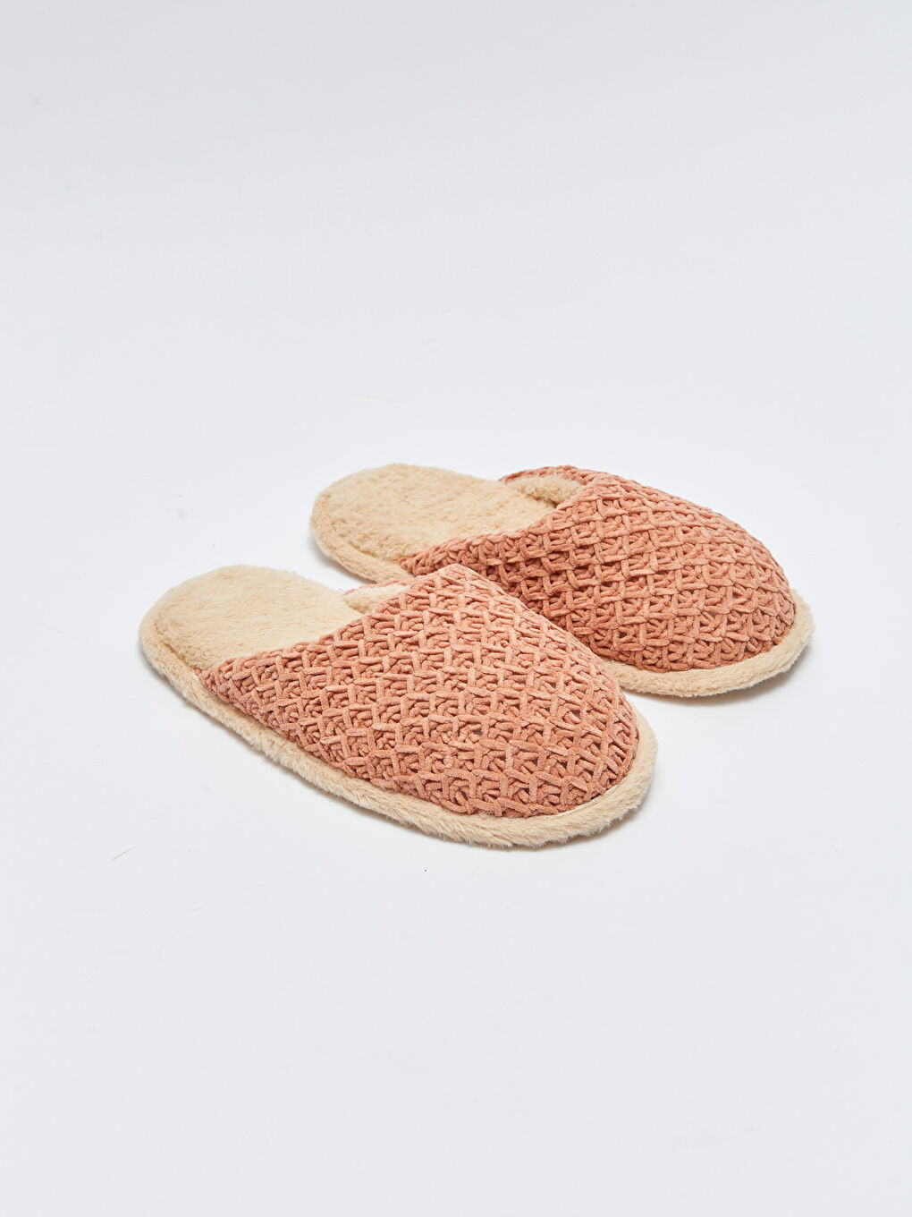 Pembe Kendinden Desenli Kadın Ev Terliği