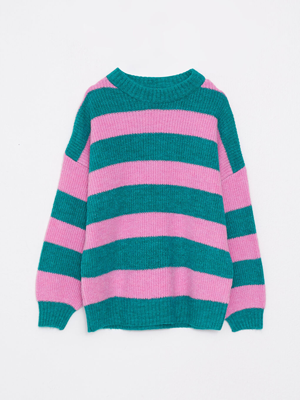 Crew Neck Color Block Long Sleeve Women's Knitwear Sweater-5