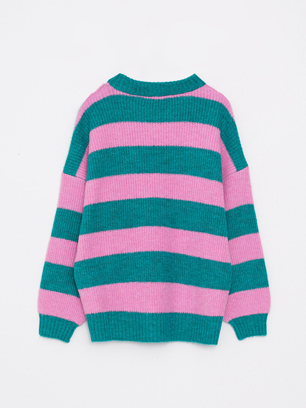 Crew Neck Color Block Long Sleeve Women's Knitwear Sweater-6