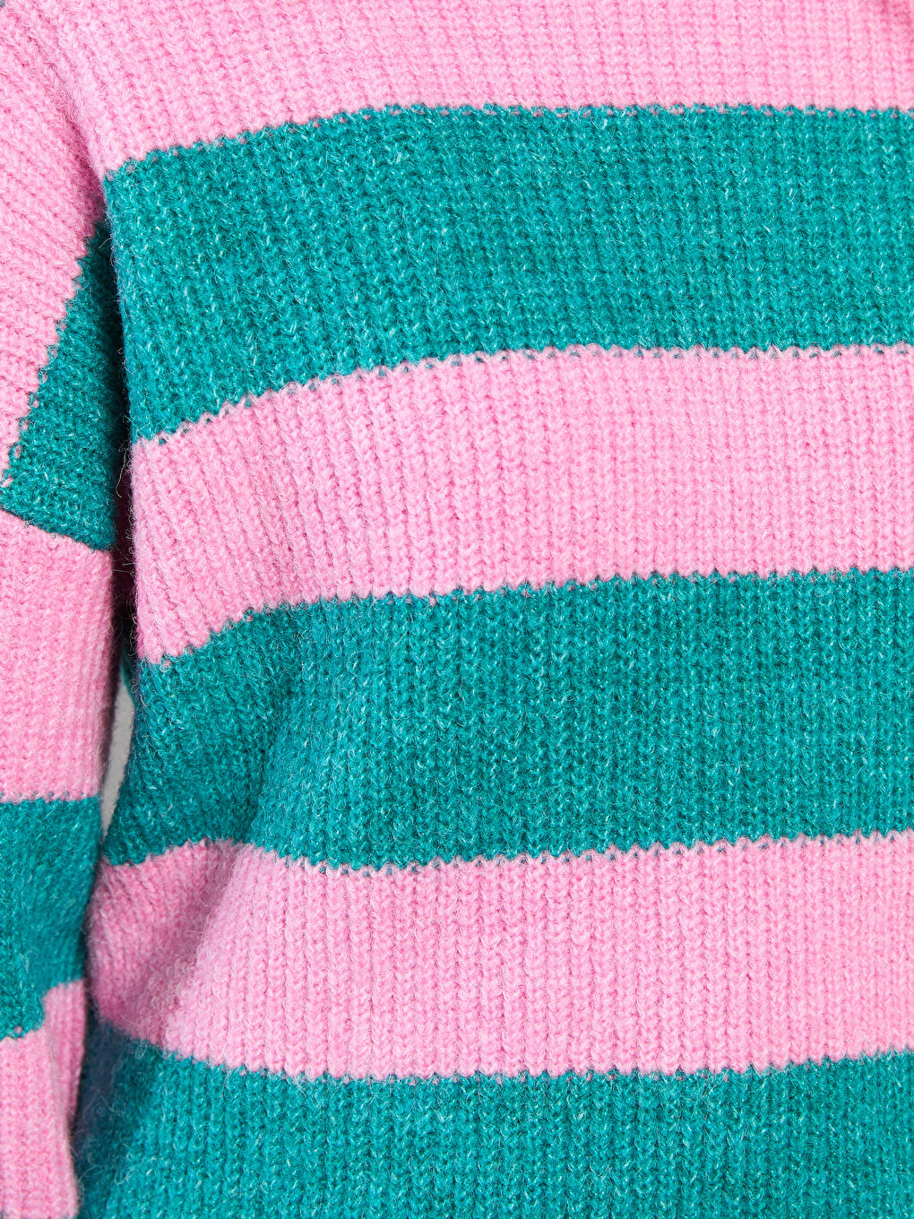 Crew Neck Color Block Long Sleeve Women's Knitwear Sweater-3