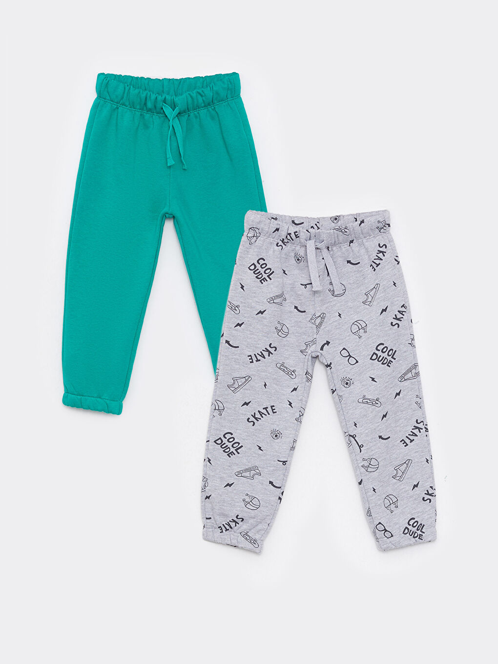 Yeşil Beli Lastikli Erkek Bebek Eşofman Alt 2'li