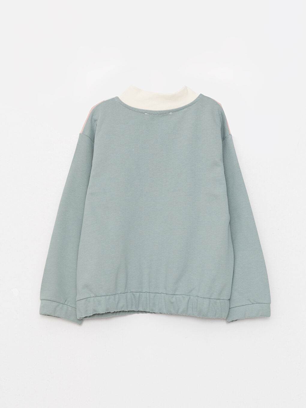Turtle Neck Long Sleeve Girl Sweatshirt with Color Block-1