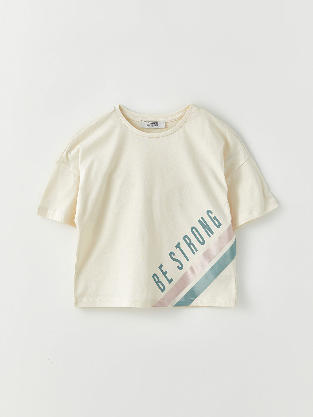 LCW Kids Crew Neck Printed Short Sleeve Cotton Girl T-shirt -W2AU52Z4-FRC
