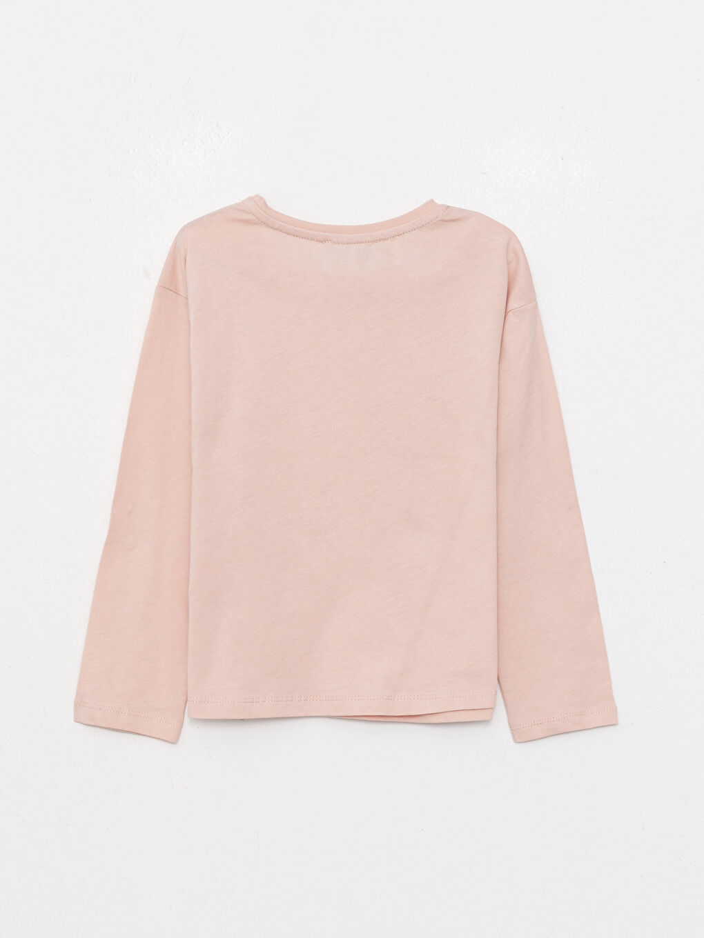 Crew Neck Printed Long Sleeve Cotton Girl T-shirt-1