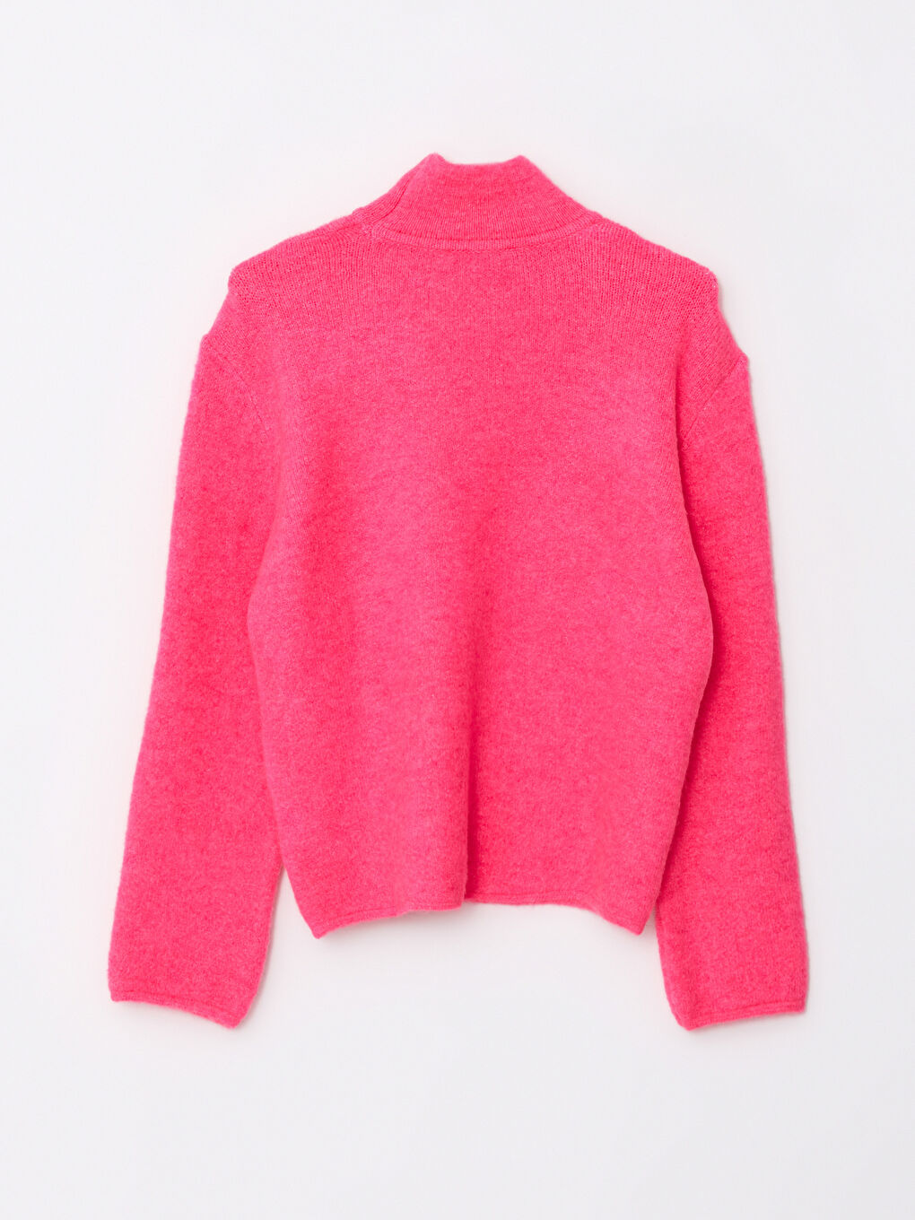 Fuşya Yarım Balıkçı Yaka Kadın Triko Kazak-6