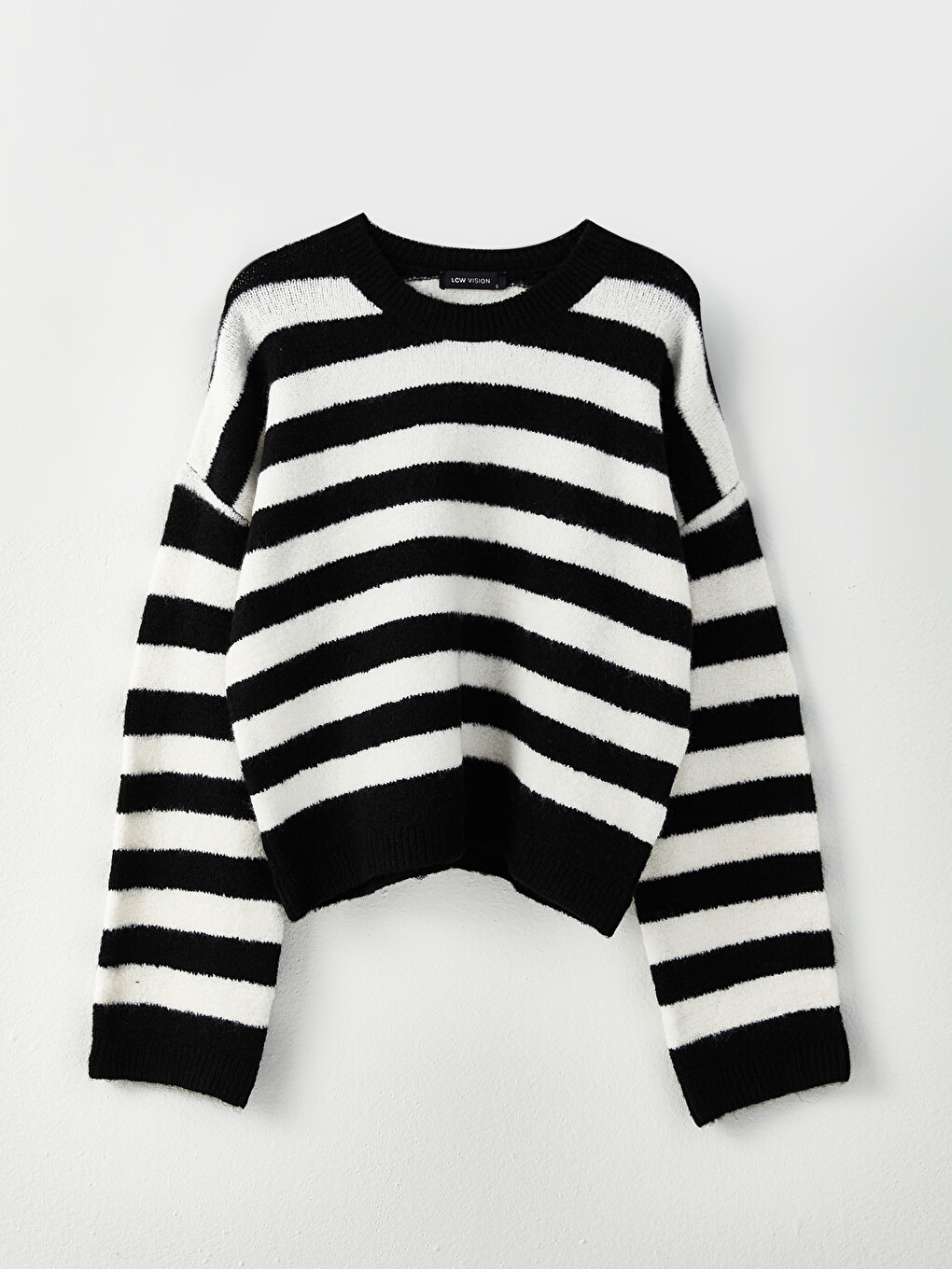 Crew Neck Striped Long Sleeve Women's Knitwear Sweater-6