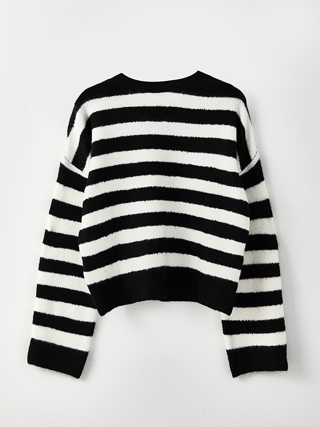 Crew Neck Striped Long Sleeve Women's Knitwear Sweater-7