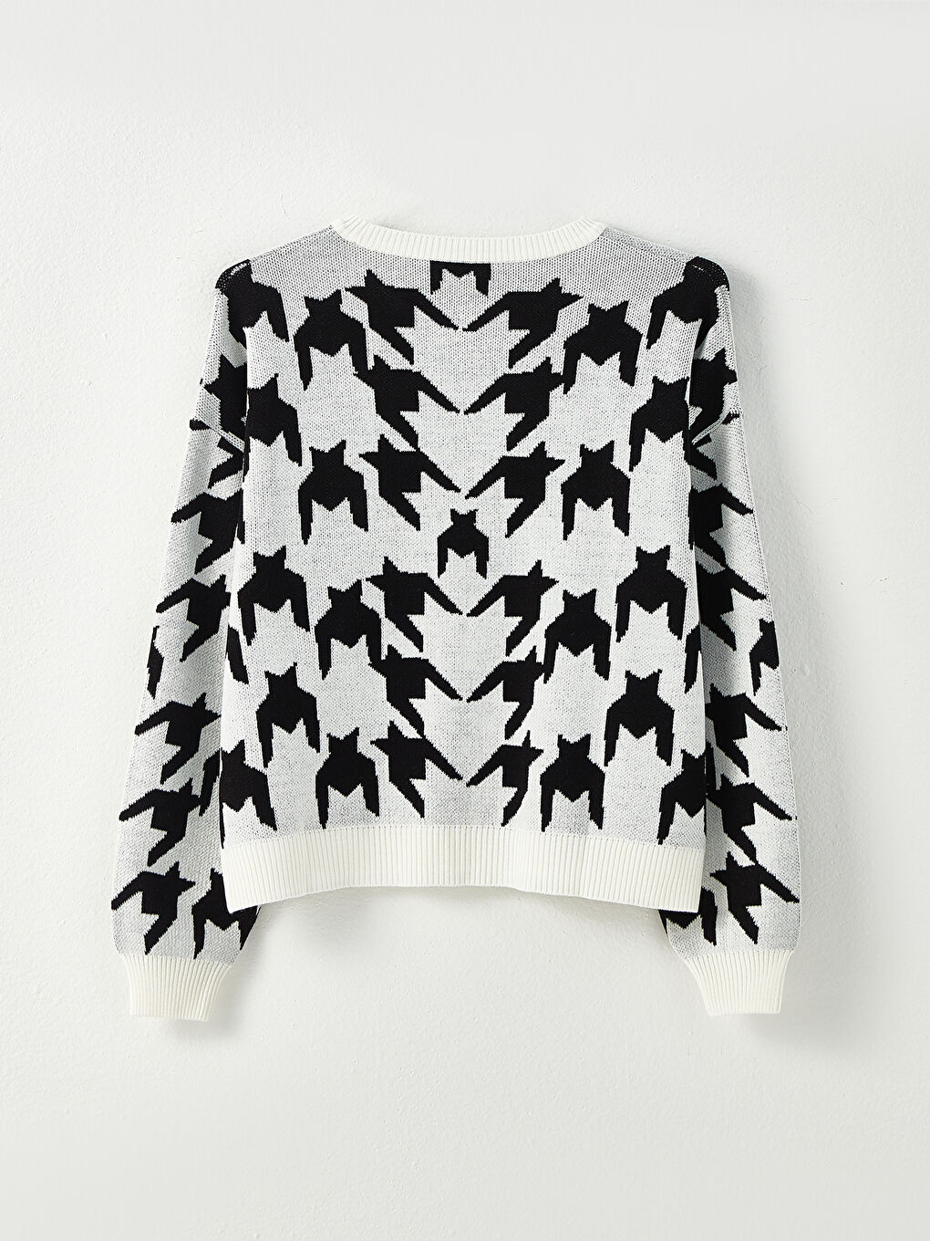 Crew Neck Sweater Patterned Long Sleeve Women's Knitwear Sweater-6