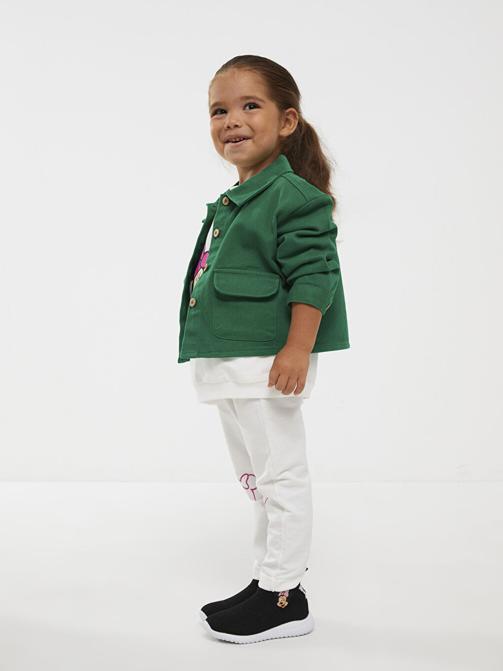 Siyah Minnie Mouse Lisanslı Çorap Model Kız Bebek Spor Ayakkabı