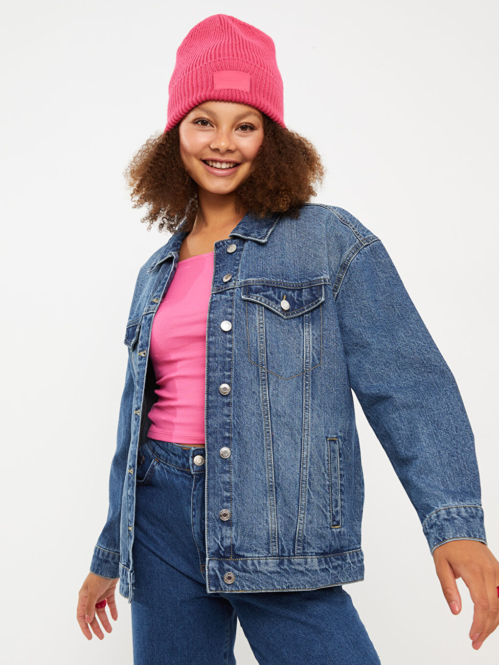 LCW Jeans Jacke mit Kragen für Damen aus Denim -W2AV03Z8-507
