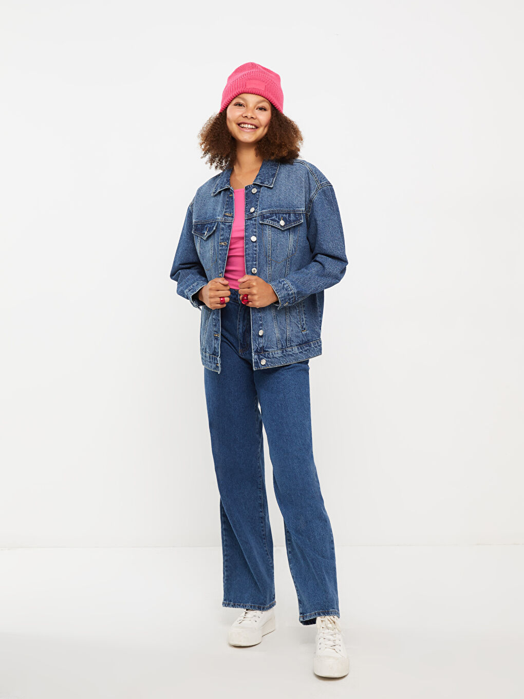 LCW Jeans Jacke mit Kragen für Damen aus Denim -W2AV03Z8-507