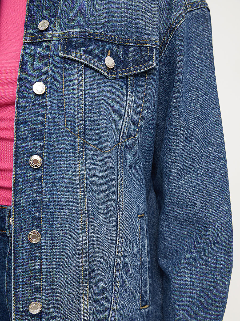 LCW Jeans Jacke mit Kragen für Damen aus Denim -W2AV03Z8-507