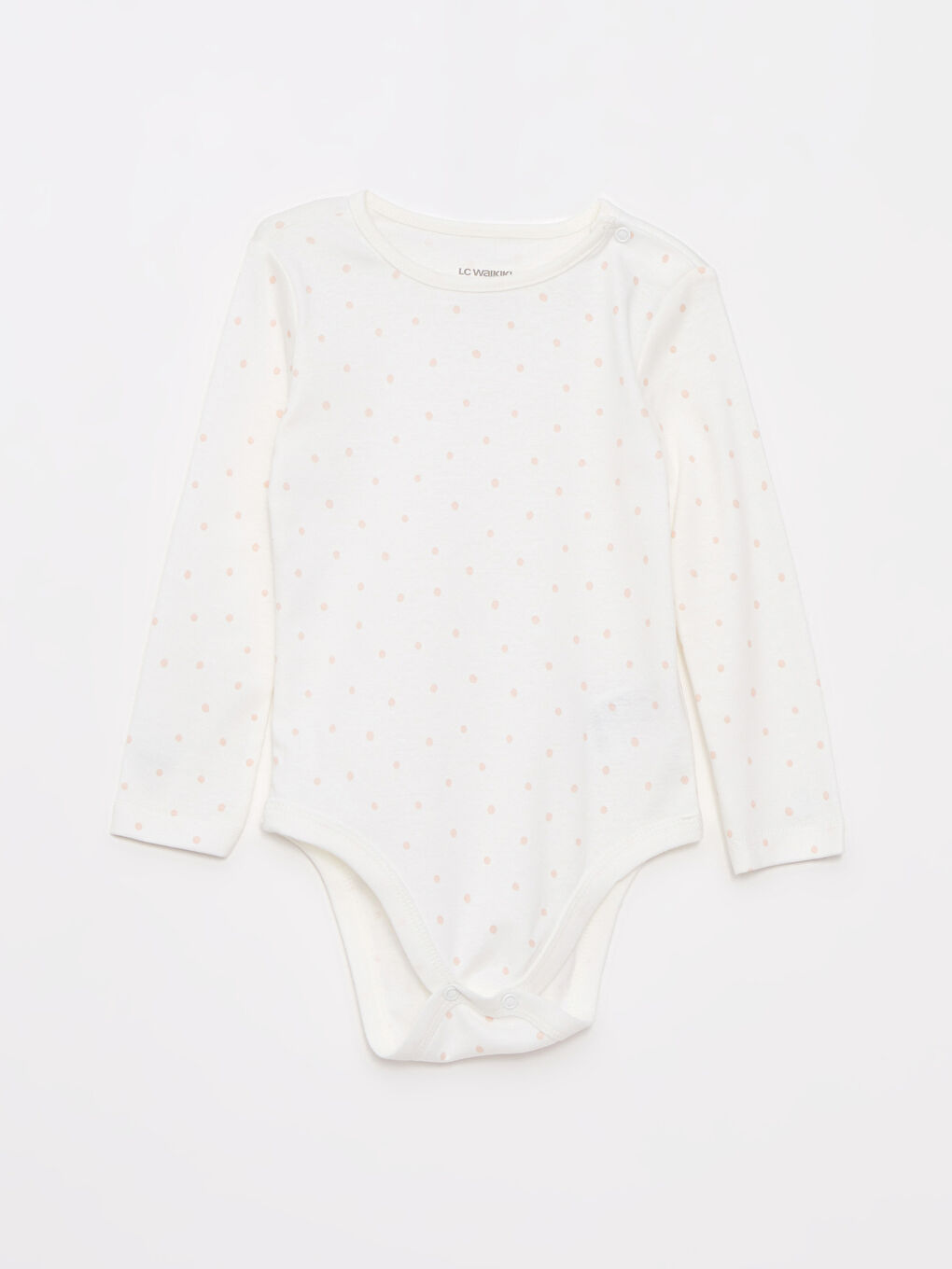 بدلة جسم بناتي رضع ياقة دائرية كم طويل قطن مطبوع مع كباسين في منطقة الحفاض - عبوة من ٣ قطع-3