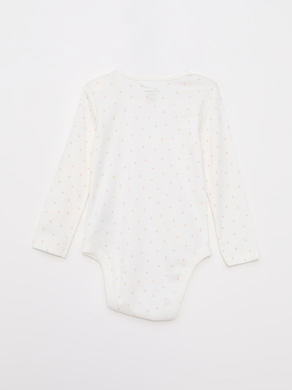 بدلة جسم بناتي رضع ياقة دائرية كم طويل قطن مطبوع مع كباسين في منطقة الحفاض - عبوة من ٣ قطع-4