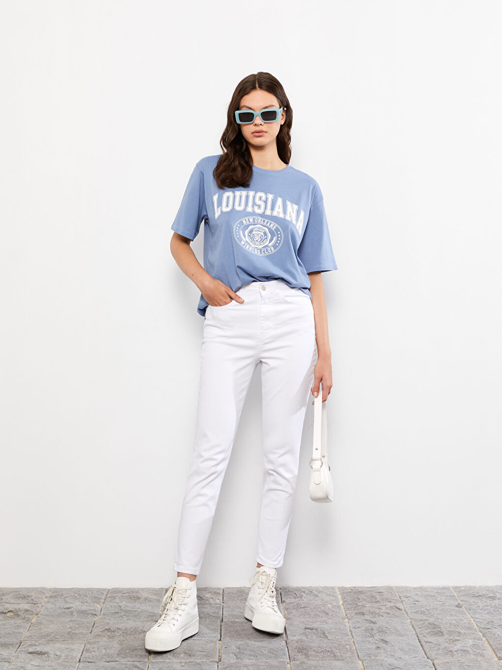 Crew Neck Printed Short Sleeve Cotton Women's T-shirt-2