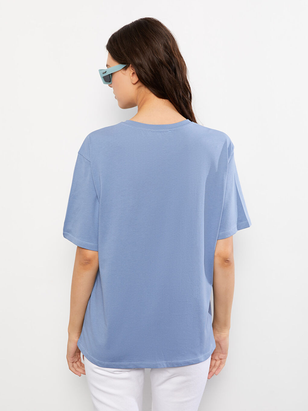 Crew Neck Printed Short Sleeve Cotton Women's T-shirt-4