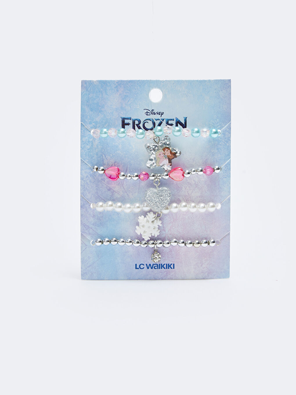 Karışık Frozen Lisanslı Boncuklu Kız Çocuk Bileklik 4'lü