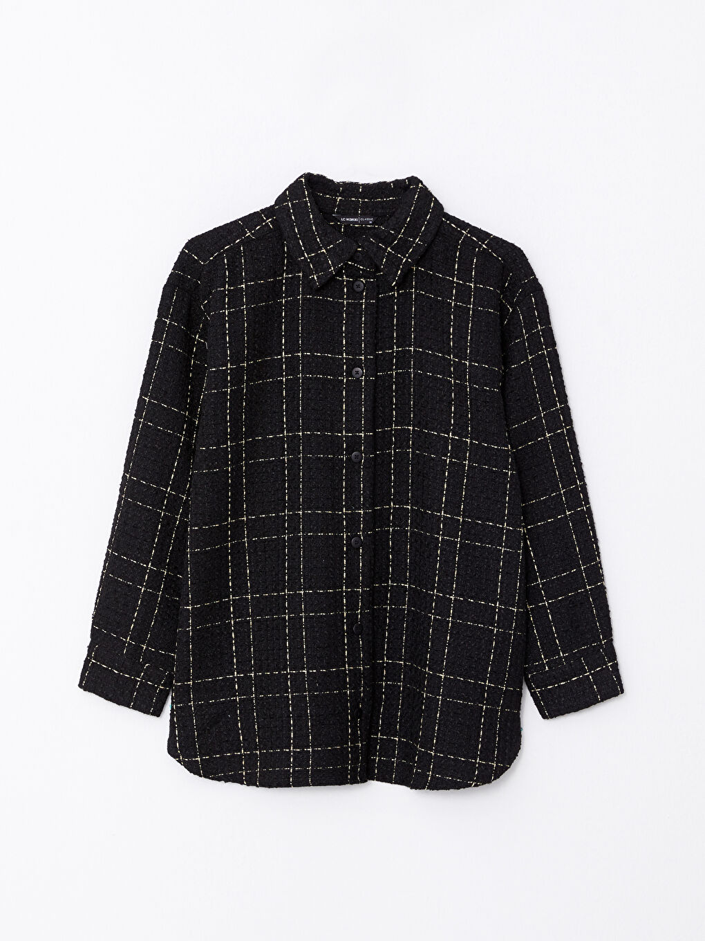 Patterned Long Sleeve Women's Shirt with Button Closure on the Front-5