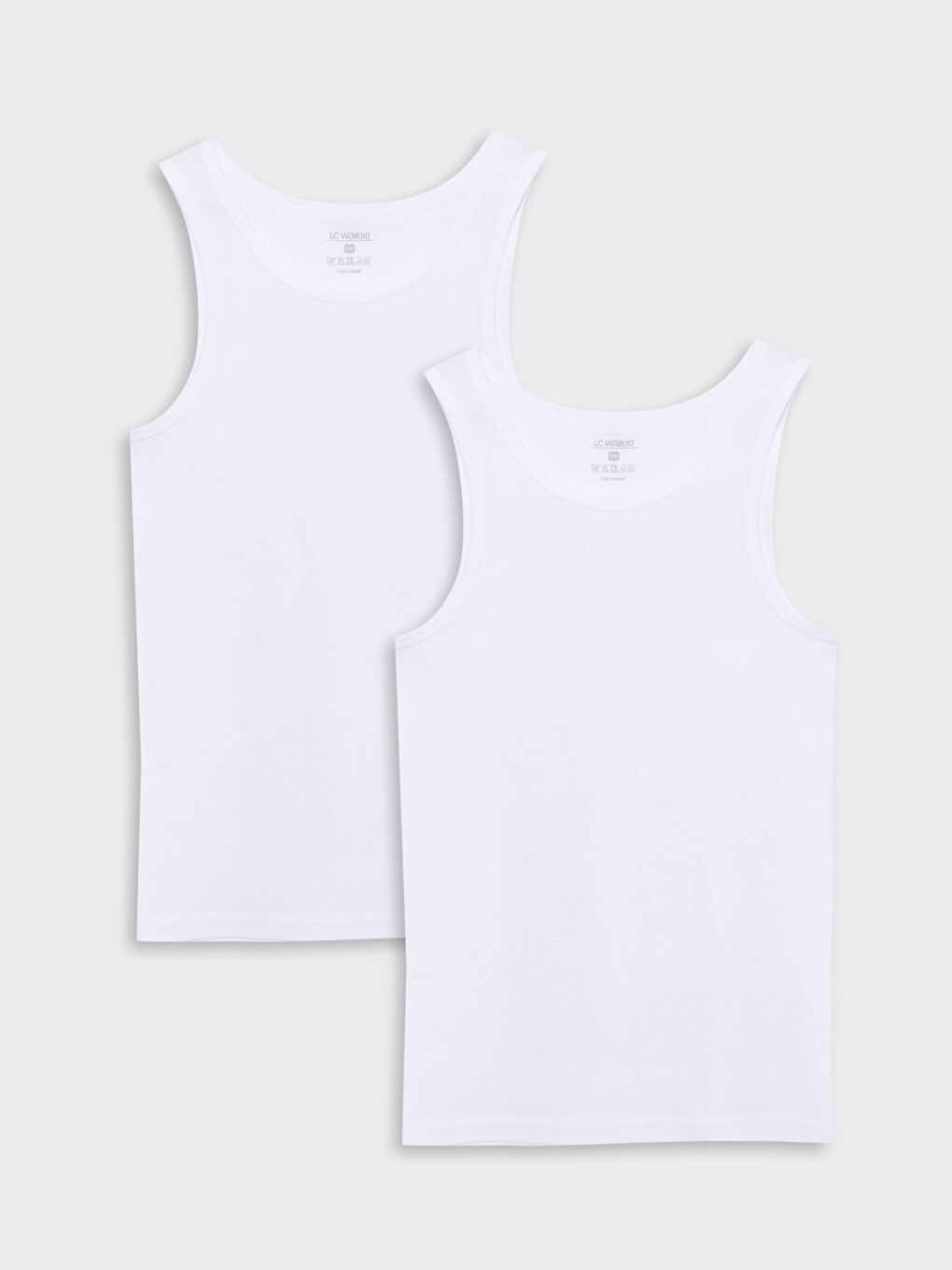 Beyaz Bisiklet Yaka Basic Pamuklu Erkek Atlet 2'li-4