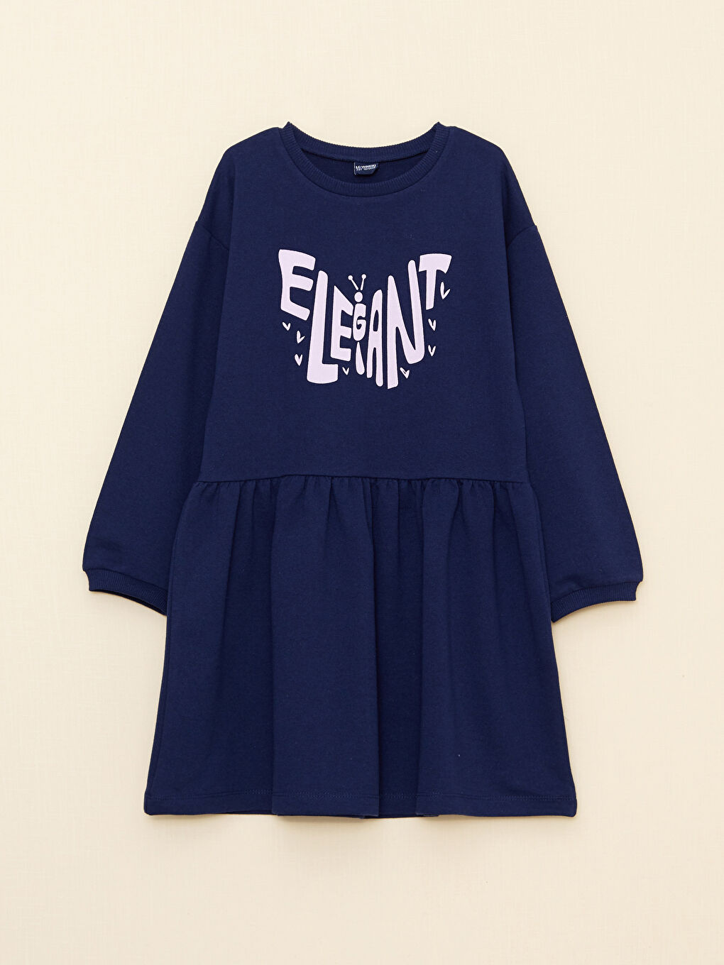 LCW ECO Rundhalsausschnitt Bedrucktes Langarm Kleid für Mädchen -W2AY17Z4-R40