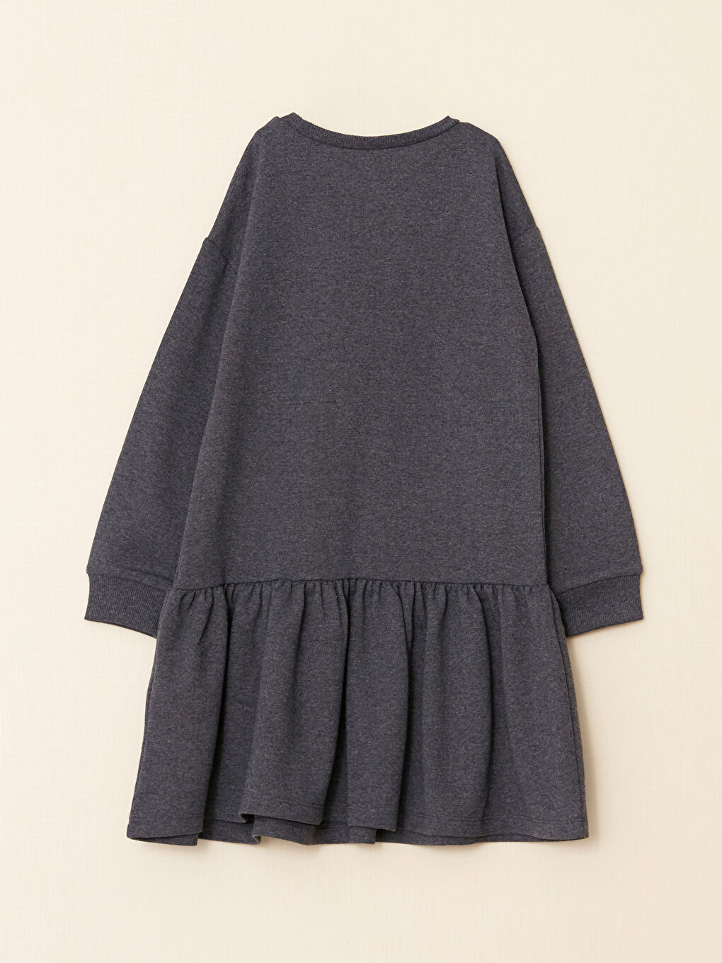 LCW ECO Rundhalsausschnitt Bedrucktes Langarm Kleid für Mädchen -W2AY19Z4-SJ0