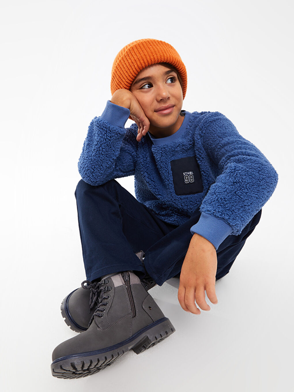 Faux Leather Lace-Up and Zipper Boys' Boots