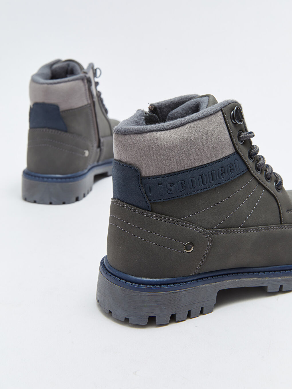 Faux Leather Lace-Up and Zipper Boys' Boots-9