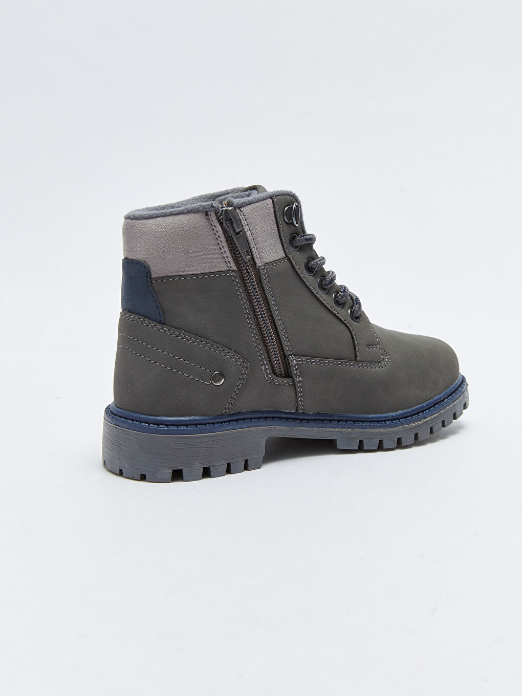 Faux Leather Lace-Up and Zipper Boys' Boots-10