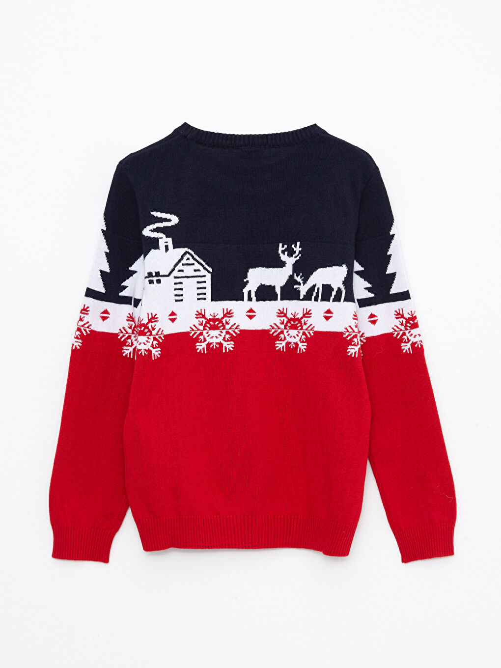 LCW Kids Crew Neck Christmas Themed Long Sleeve Boy Knitwear Sweater -W2AY27Z4-HPM