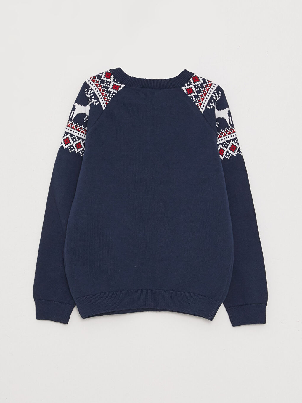 LCW Kids Bisiklet Yaka Yılbaşı Temalı Uzun Kollu Erkek Çocuk Triko Kazak -W2AY37Z4-NOO