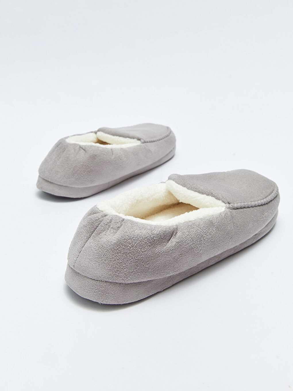 Gri Düz Önü Kapalı Erkek Ev Terliği-4