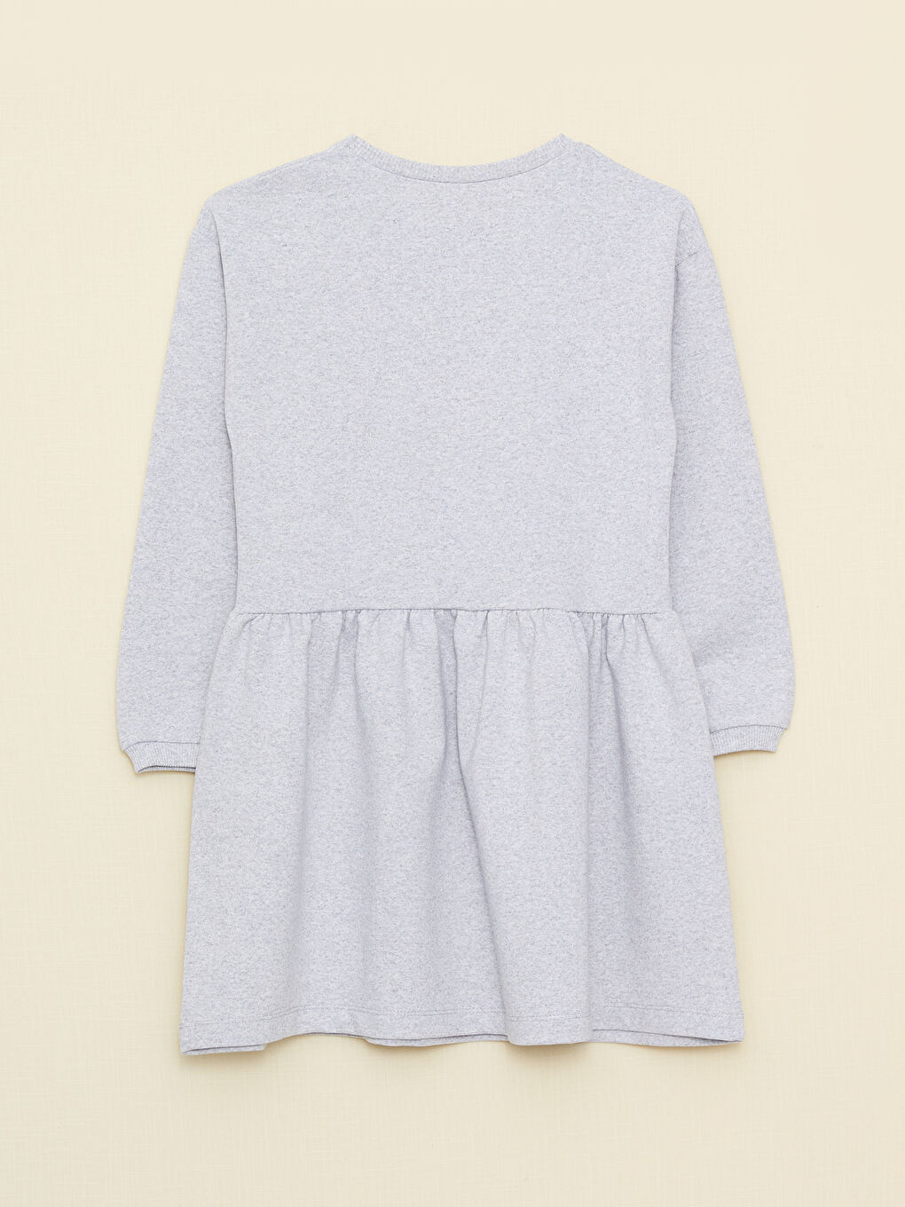 Crew Neck Printed Long Sleeve Girls' Dress-1