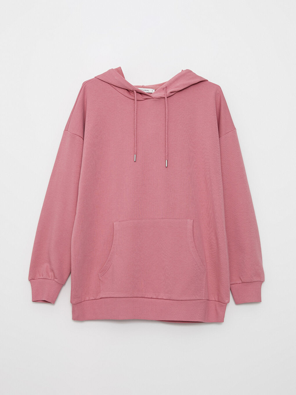 Hooded Plain Long Sleeve Women's Sweatshirt-5